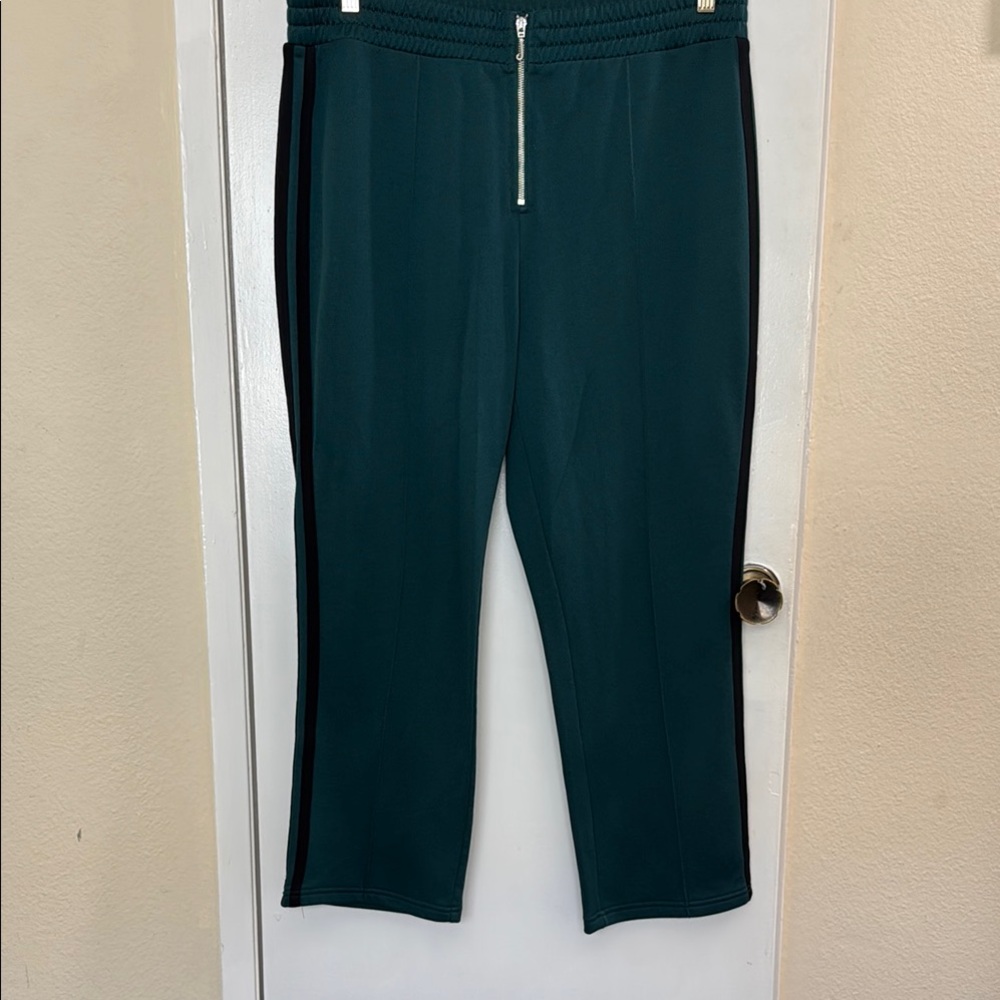 Teal Zip-Up Track Pants